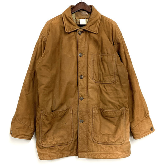 【中古品】【メンズ】 S315 ポルトガル製 90S THINSULATE 千鳥柄 LINER LEATHER CAR COAT シンサレート ライナー レザー カー コート アウター 146-260331-cs-17-izu サイズ：M カラー：ブラウン 万代Net店