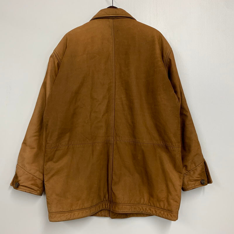 【中古品】【メンズ】 S315 ポルトガル製 90S THINSULATE 千鳥柄 LINER LEATHER CAR COAT シンサレート ライナー レザー カー コート アウター 146-260331-cs-17-izu サイズ：M カラー：ブラウン 万代Net店