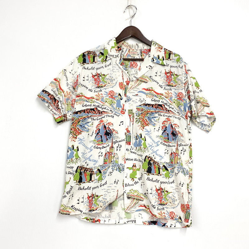 【中古品】【メンズ】 COOTIE PRODUCTIONS クーティー プロダクションズ S S ショートスリーブ NUNS ON VACATION SEASHORE SHIRT ナンズ オン バケーション シーショア シャツ トップス 半袖 142-260531-ya-11-izu サイズ：L カラー：ホワイト系 万代Net店