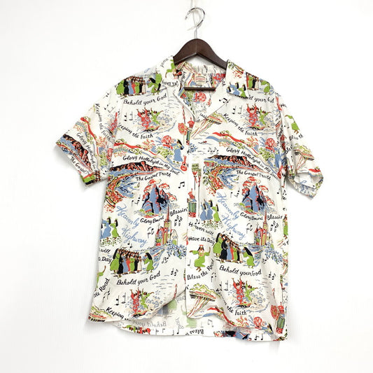 【中古品】【メンズ】 COOTIE PRODUCTIONS クーティー プロダクションズ S S ショートスリーブ NUNS ON VACATION SEASHORE SHIRT ナンズ オン バケーション シーショア シャツ トップス 半袖 142-260531-ya-11-izu サイズ：L カラー：ホワイト系 万代Net店