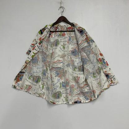 【中古品】【メンズ】 COOTIE PRODUCTIONS クーティー プロダクションズ S S ショートスリーブ NUNS ON VACATION SEASHORE SHIRT ナンズ オン バケーション シーショア シャツ トップス 半袖 142-260531-ya-11-izu サイズ：L カラー：ホワイト系 万代Net店