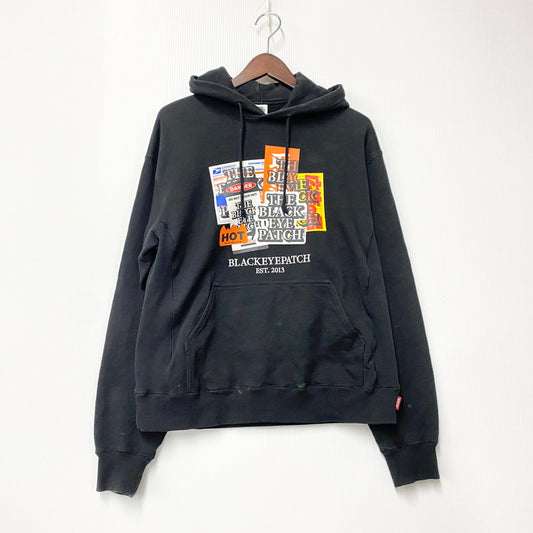 【中古品】【メンズ】 BLACK EYE PATCH ブラックアイパッチ LABEL PACK HOODIE ラベル パック フーディー トップス スウェット 142-260331-ya-01-izu サイズ：S カラー：BLACK 万代Net店