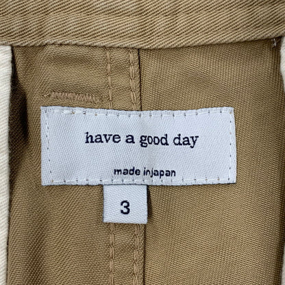 【中古品】【メンズ】 HAVE A GOOD DAY ハブアグッドデイ 2TUCK WIDE CHINO PANTS 2タック ワイド チノパンツ ボトムス 151-260404-kh-19-izu サイズ：3 カラー：ベージュ 万代Net店