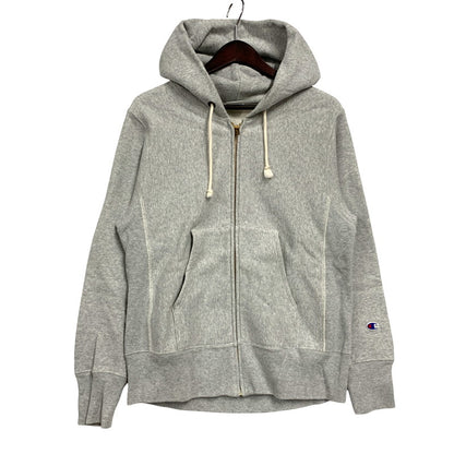 【中古品】【メンズ】 Champion チャンピオン C3-Y134 REVERSE WEAVE ZIPUP HOODED SWEAT SHIRT リバースウィーブ ジップアップ フーデッド スウェットシャツ パーカー トップス 148-260404-kh-12-izu サイズ：M カラー：グレー 万代Net店