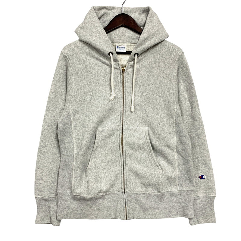 【中古品】【メンズ】 Champion チャンピオン C3-Y134 REVERSE WEAVE ZIPUP HOODED SWEAT SHIRT リバースウィーブ ジップアップ フーデッド スウェットシャツ パーカー トップス 148-260404-kh-10-izu サイズ：M カラー：グレー 万代Net店