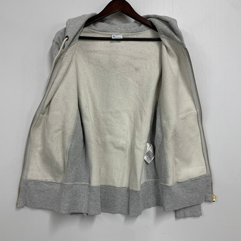 【中古品】【メンズ】 Champion チャンピオン C3-Y134 REVERSE WEAVE ZIPUP HOODED SWEAT SHIRT リバースウィーブ ジップアップ フーデッド スウェットシャツ パーカー トップス 148-260404-kh-10-izu サイズ：M カラー：グレー 万代Net店
