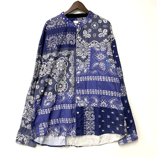 【中古品】【メンズ】 LIBERAIDERS リベレイダース BANDANA SHIRT 711032501 バンダナ柄 シャツ 長袖 トップス 142-260401-as-11-izu サイズ：XL カラー：ブルー系 万代Net店