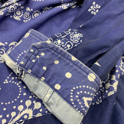 【中古品】【メンズ】 LIBERAIDERS リベレイダース BANDANA SHIRT 711032501 バンダナ柄 シャツ 長袖 トップス 142-260401-as-11-izu サイズ：XL カラー：ブルー系 万代Net店
