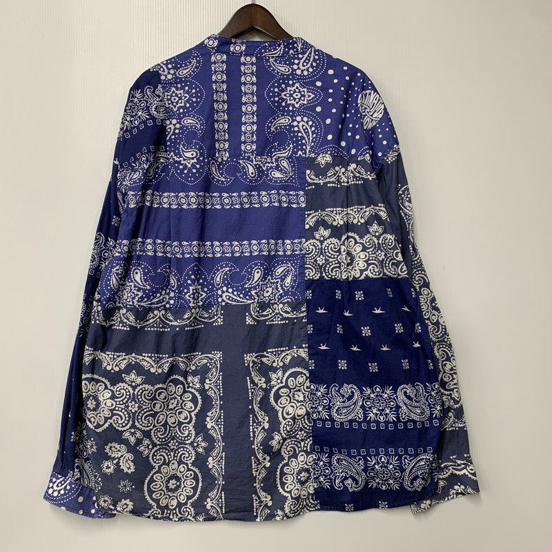 【中古品】【メンズ】 LIBERAIDERS リベレイダース BANDANA SHIRT 711032501 バンダナ柄 シャツ 長袖 トップス 142-260401-as-11-izu サイズ：XL カラー：ブルー系 万代Net店