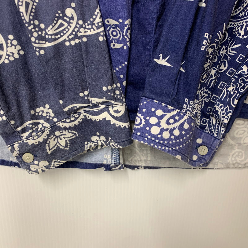 【中古品】【メンズ】 LIBERAIDERS リベレイダース BANDANA SHIRT 711032501 バンダナ柄 シャツ 長袖 トップス 142-260401-as-11-izu サイズ：XL カラー：ブルー系 万代Net店