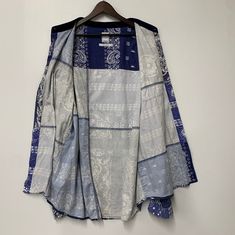 【中古品】【メンズ】 LIBERAIDERS リベレイダース BANDANA SHIRT 711032501 バンダナ柄 シャツ 長袖 トップス 142-260401-as-11-izu サイズ：XL カラー：ブルー系 万代Net店