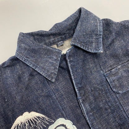 【中古品】【メンズ】 YAMANE ヤマネ LOT3000 NESAN KIREI 金太郎 鯉 刺繍 DENIM JACKET デニム ジャケット アウター 145-260402-cs-04-izu サイズ：40-42 カラー：インディゴ 万代Net店