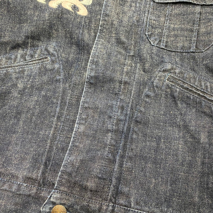 【中古品】【メンズ】 YAMANE ヤマネ LOT3000 NESAN KIREI 金太郎 鯉 刺繍 DENIM JACKET デニム ジャケット アウター 145-260402-cs-04-izu サイズ：40-42 カラー：インディゴ 万代Net店