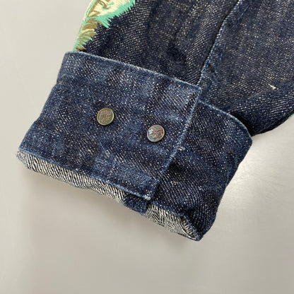 【中古品】【メンズ】 YAMANE ヤマネ LOT3000 NESAN KIREI 金太郎 鯉 刺繍 DENIM JACKET デニム ジャケット アウター 145-260402-cs-04-izu サイズ：40-42 カラー：インディゴ 万代Net店