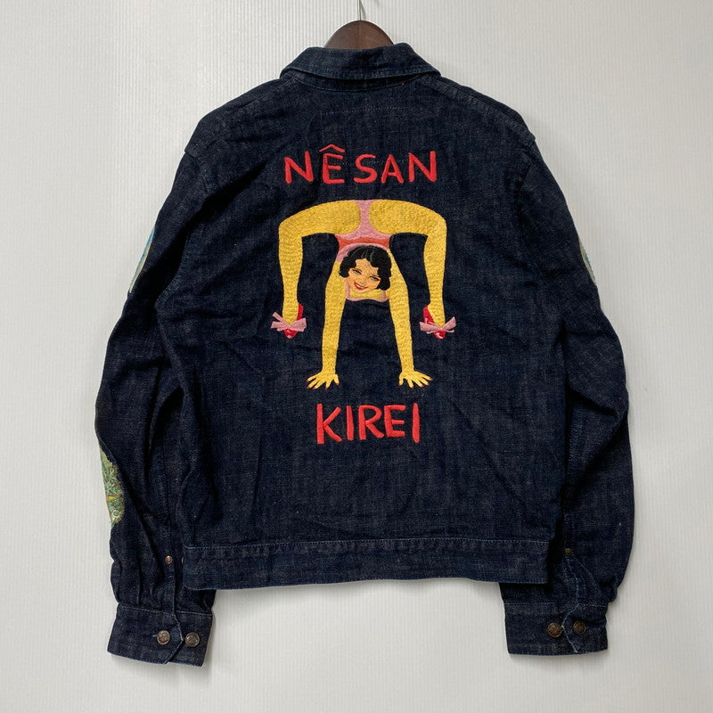 【中古品】【メンズ】 YAMANE ヤマネ LOT3000 NESAN KIREI 金太郎 鯉 刺繍 DENIM JACKET デニム ジャケット アウター 145-260402-cs-04-izu サイズ：40-42 カラー：インディゴ 万代Net店