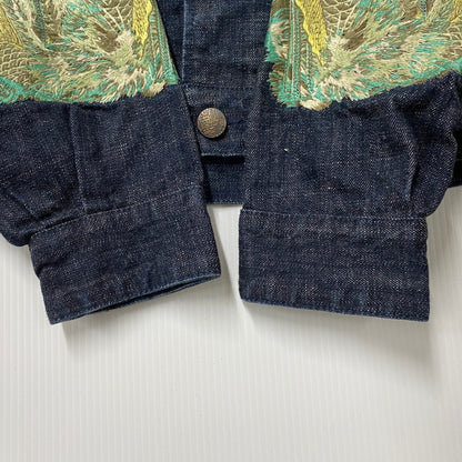 【中古品】【メンズ】 YAMANE ヤマネ LOT3000 NESAN KIREI 金太郎 鯉 刺繍 DENIM JACKET デニム ジャケット アウター 145-260402-cs-04-izu サイズ：40-42 カラー：インディゴ 万代Net店