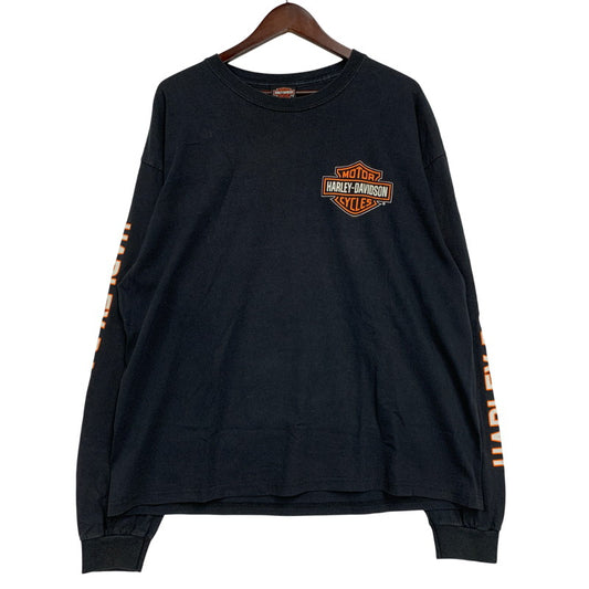 【中古品】【メンズ】 HARLEY-DAVIDSON ハーレーダビッドソン OVERSEAS TOUR LS TEE ロングスリーブ Tシャツ トップス 長袖 146-260404-kh-15-izu サイズ：XL カラー：ブラック 万代Net店