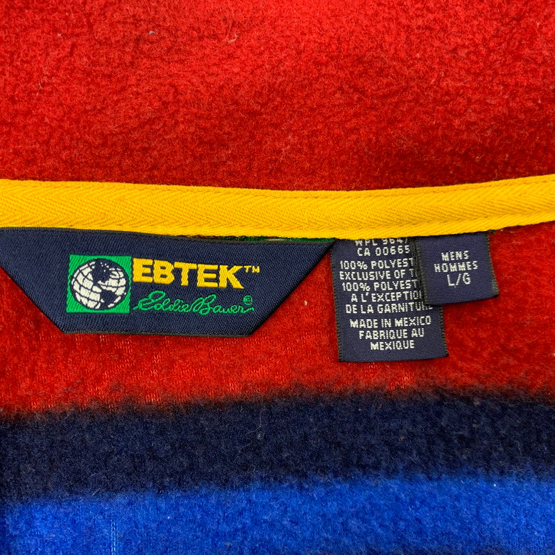 【中古品】【メンズ】 Eddie Bauer エディー・バウアー EBTEK HALF ZIP FLEECE JACKET エブテック フリース ジャケット アウター 144-260404-kh-14-izu サイズ：L カラー：マルチ 万代Net店