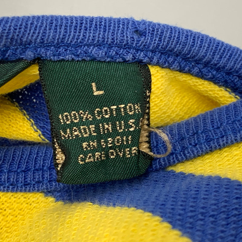 【中古品】【メンズ】 J.CREW ジェイクルー 巨人タグ USA製 BORDER S S TEE ボーダー ショートスリーブ Tシャツ トップス 半袖 146-260531-ya-15-izu サイズ：L カラー：ブルー×イエロー 万代Net店