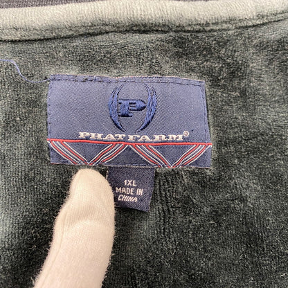 【中古品】【メンズ】 PHAT FARM ファット ファーム VELOUR TRACK JACKET ベロア トラック ジャケット 146-260402-cs-02-izu サイズ：1XL カラー：グリーン系 万代Net店