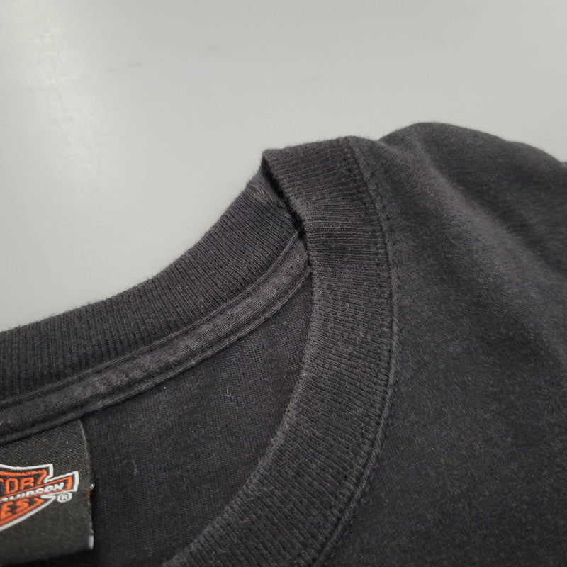 【中古品】【メンズ】 HARLEY-DAVIDSON ハーレーダビッドソン FAT BOY PRINT SS TEE ファットボーイ プリント ショートスリーブ Tシャツ トップス 半袖 146-260407-kh-01-izu サイズ：XL カラー：ブラック 万代Net店
