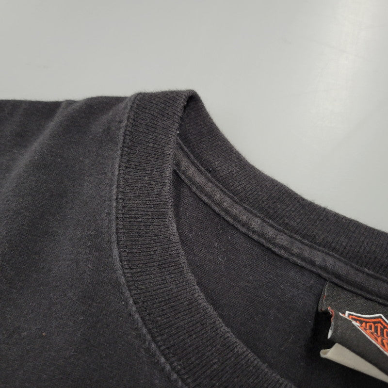 【中古品】【メンズ】 HARLEY-DAVIDSON ハーレーダビッドソン FAT BOY PRINT SS TEE ファットボーイ プリント ショートスリーブ Tシャツ トップス 半袖 146-260407-kh-01-izu サイズ：XL カラー：ブラック 万代Net店