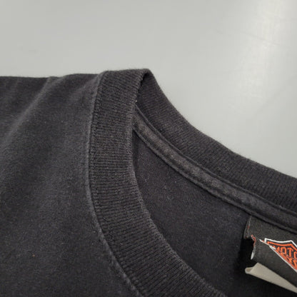 【中古品】【メンズ】 HARLEY-DAVIDSON ハーレーダビッドソン FAT BOY PRINT SS TEE ファットボーイ プリント ショートスリーブ Tシャツ トップス 半袖 146-260407-kh-01-izu サイズ：XL カラー：ブラック 万代Net店
