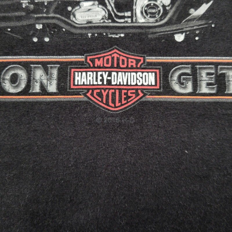 【中古品】【メンズ】 HARLEY-DAVIDSON ハーレーダビッドソン FAT BOY PRINT SS TEE ファットボーイ プリント ショートスリーブ Tシャツ トップス 半袖 146-260407-kh-01-izu サイズ：XL カラー：ブラック 万代Net店