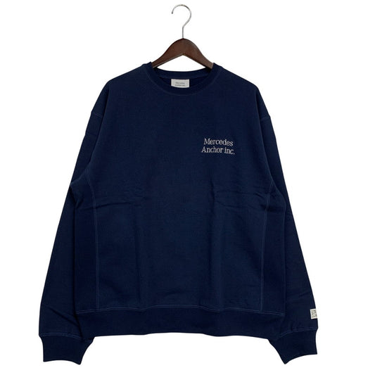 【中古美品】【メンズ】 MERCEDES ANCHOR メルセデス アンカー LOGO CREWNECK SWEATSHIRT ロゴ クルーネック スウェットシャツ トップス 長袖 142-260402-cs-18-izu サイズ：L カラー：ネイビー 万代Net店