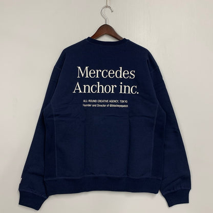 【中古美品】【メンズ】 MERCEDES ANCHOR メルセデス アンカー LOGO CREWNECK SWEATSHIRT ロゴ クルーネック スウェットシャツ トップス 長袖 142-260402-cs-18-izu サイズ：L カラー：ネイビー 万代Net店