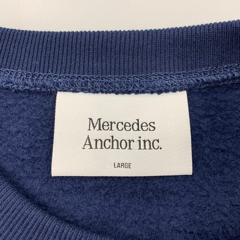 【中古美品】【メンズ】 MERCEDES ANCHOR メルセデス アンカー LOGO CREWNECK SWEATSHIRT ロゴ クルーネック スウェットシャツ トップス 長袖 142-260402-cs-18-izu サイズ：L カラー：ネイビー 万代Net店