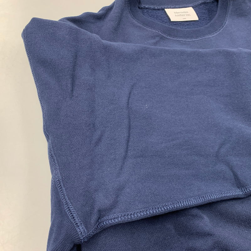 【中古美品】【メンズ】 MERCEDES ANCHOR メルセデス アンカー LOGO CREWNECK SWEATSHIRT ロゴ クルーネック スウェットシャツ トップス 長袖 142-260402-cs-18-izu サイズ：L カラー：ネイビー 万代Net店