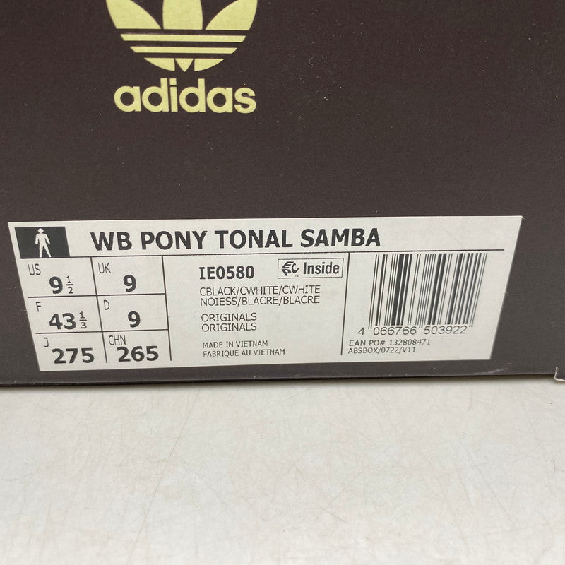 【中古品】【メンズ】 × WALES BONNER ウェールズボナー WB PONY TONAL SAMBA IE0580 ポニー トーナル サンバ スニーカー シューズ 靴 161-260403-as-15-izu サイズ：27.5cm カラー：CBLACK/CWHITE/CWHITE 万代Net店