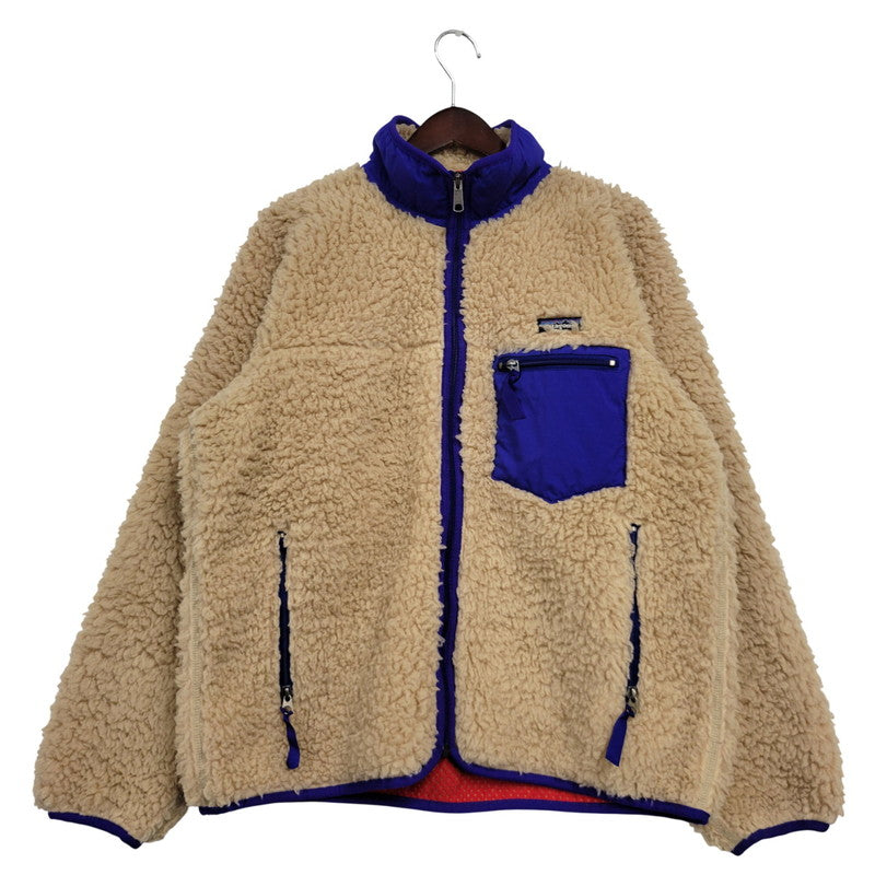 【中古品】【メンズ】 patagonia パタゴニア CLASSIC RETRO CARDIGAN 23024 FA02 クラシックレトロカーディガン USA製 フリースジャケット 144-260405-as-20-izu サイズ：M カラー：ベージュ×ブルー 万代Net店