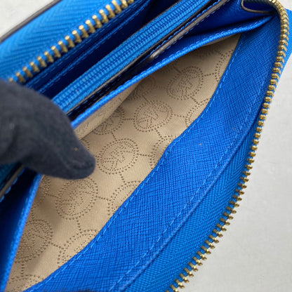 【中古品】【レディース】 MICHAEL KORS マイケルコース 32H4GTVE7T JET SET CONTINENTAL WALLET ジェットセット コンチネンタル ウォレット 長財布 財布 200-260611-ya-11-izu カラー：ブルー 万代Net店