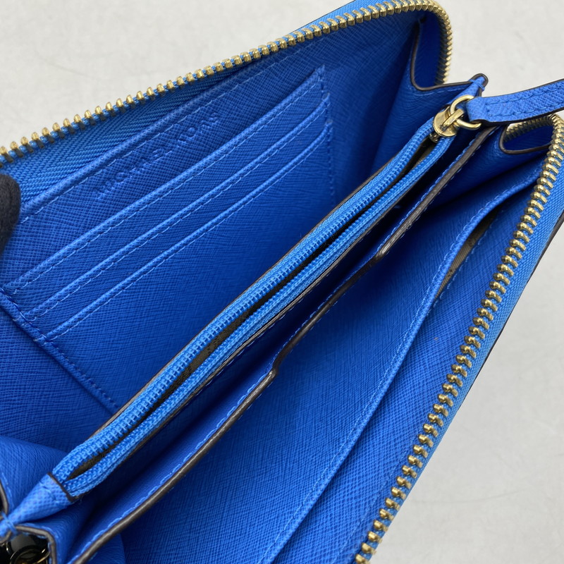 【中古品】【レディース】 MICHAEL KORS マイケルコース 32H4GTVE7T JET SET CONTINENTAL WALLET ジェットセット コンチネンタル ウォレット 長財布 財布 200-260611-ya-11-izu カラー：ブルー 万代Net店