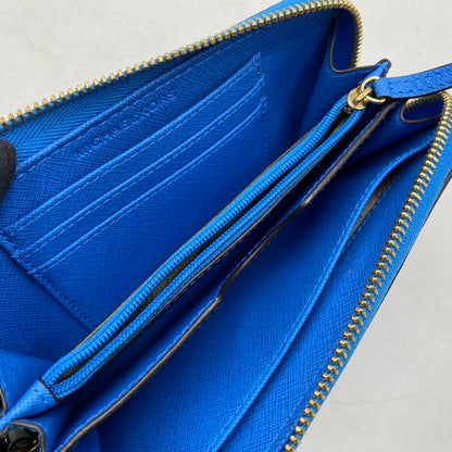 【中古品】【レディース】 MICHAEL KORS マイケルコース 32H4GTVE7T JET SET CONTINENTAL WALLET ジェットセット コンチネンタル ウォレット 長財布 財布 200-260611-ya-11-izu カラー：ブルー 万代Net店