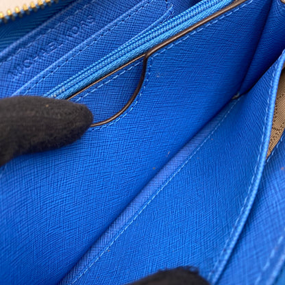 【中古品】【レディース】 MICHAEL KORS マイケルコース 32H4GTVE7T JET SET CONTINENTAL WALLET ジェットセット コンチネンタル ウォレット 長財布 財布 200-260611-ya-11-izu カラー：ブルー 万代Net店