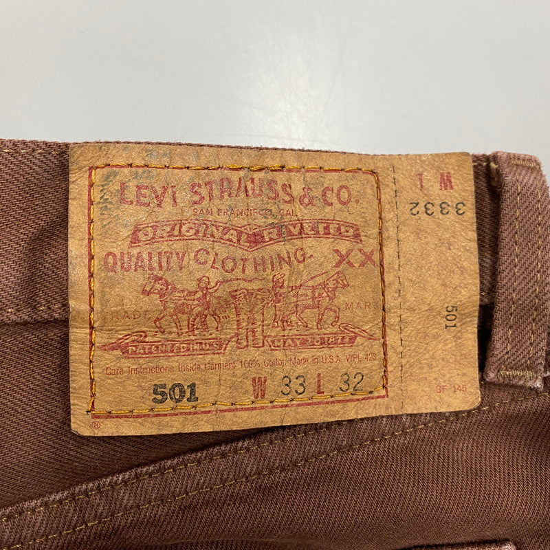 【中古品】【メンズ】 501 DENIM PANTS 501-1653 デニムパンツ 後染め USA製 刻印524 ジーンズ ボトムス 157-260403-as-02-izu サイズ：33×32 カラー：ブラウン 万代Net店