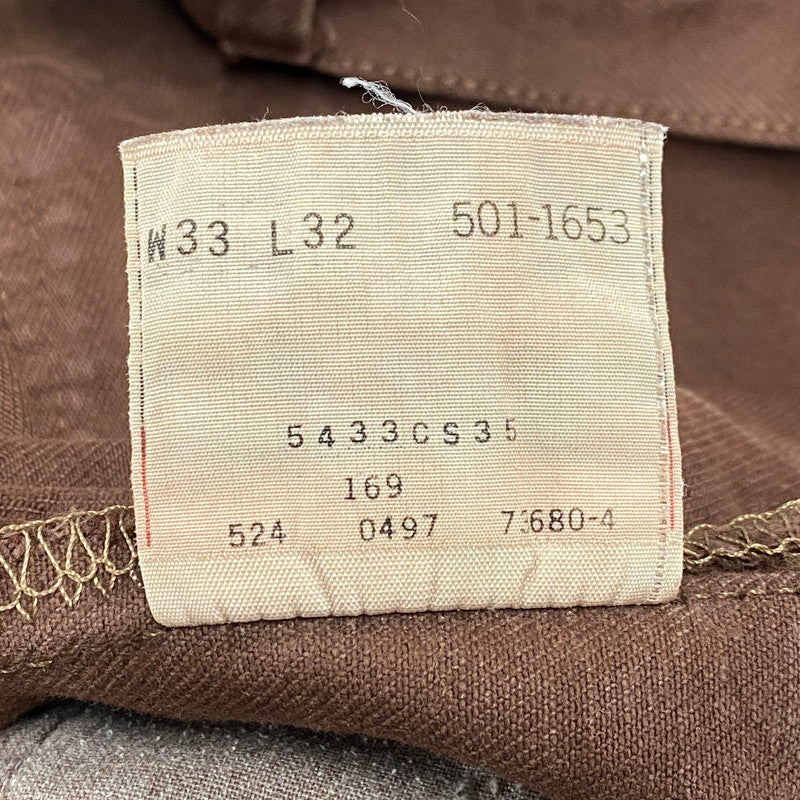 【中古品】【メンズ】 501 DENIM PANTS 501-1653 デニムパンツ 後染め USA製 刻印524 ジーンズ ボトムス 157-260403-as-02-izu サイズ：33×32 カラー：ブラウン 万代Net店
