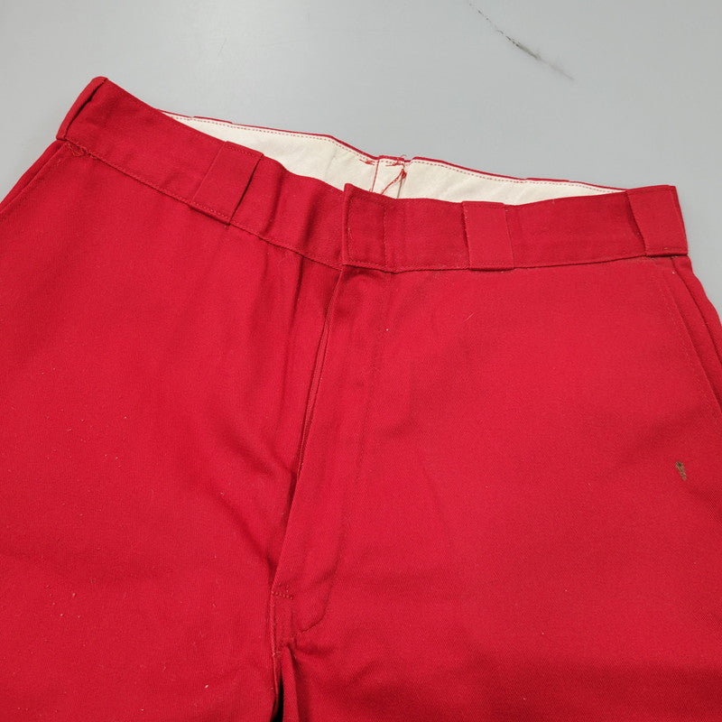 【現状渡し品】【メンズ】 Dickies ディッキーズ YKK ZIP 874 TROUSERS PANTS トラウザーズ パンツ 圧着タグ USA製 157-260405-as-16-izu サイズ：34×34 カラー：レッド 万代Net店