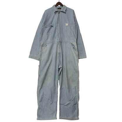 【現状渡し品】【メンズ】 A BATHING APE アベイシングエイプ 初期タグ HICKORY OVERALLS ヒッコリー オーバーオールズ ズボン ボトムス 153-260405-ya-05-izu サイズ：L カラー：ブルー×ホワイト 万代Net店
