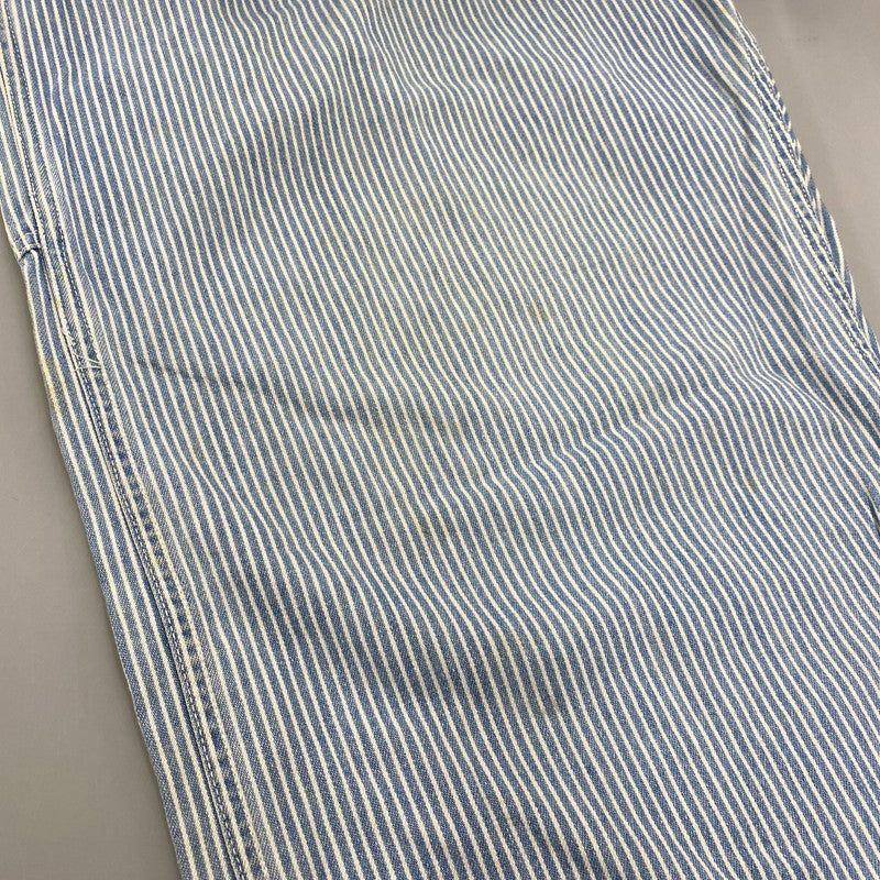 【現状渡し品】【メンズ】 A BATHING APE アベイシングエイプ 初期タグ HICKORY OVERALLS ヒッコリー オーバーオールズ ズボン ボトムス 153-260405-ya-05-izu サイズ：L カラー：ブルー×ホワイト 万代Net店