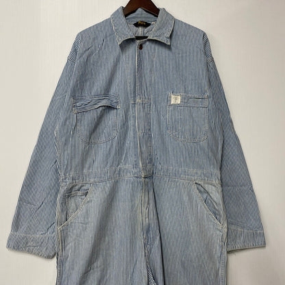 【現状渡し品】【メンズ】 A BATHING APE アベイシングエイプ 初期タグ HICKORY OVERALLS ヒッコリー オーバーオールズ ズボン ボトムス 153-260405-ya-05-izu サイズ：L カラー：ブルー×ホワイト 万代Net店