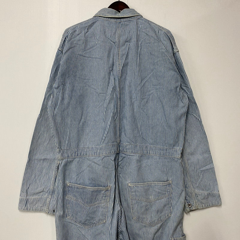 【現状渡し品】【メンズ】 A BATHING APE アベイシングエイプ 初期タグ HICKORY OVERALLS ヒッコリー オーバーオールズ ズボン ボトムス 153-260405-ya-05-izu サイズ：L カラー：ブルー×ホワイト 万代Net店