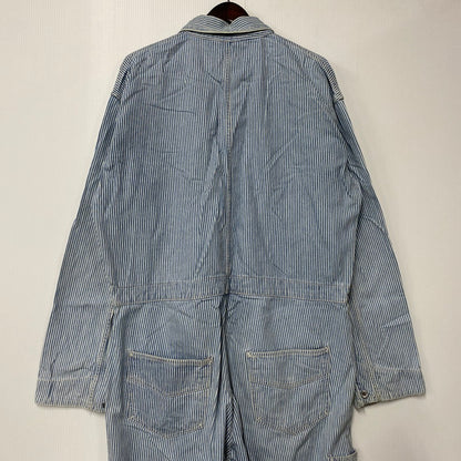 【現状渡し品】【メンズ】 A BATHING APE アベイシングエイプ 初期タグ HICKORY OVERALLS ヒッコリー オーバーオールズ ズボン ボトムス 153-260405-ya-05-izu サイズ：L カラー：ブルー×ホワイト 万代Net店