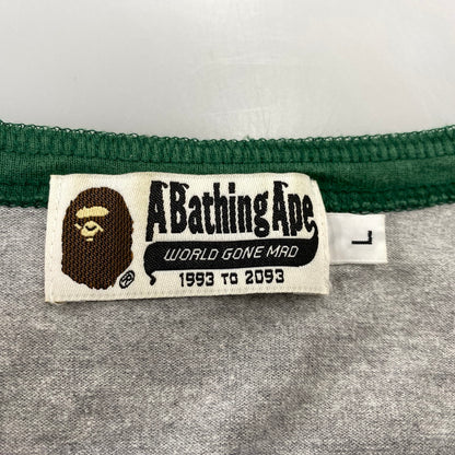 【中古品】【メンズ】 A BATHING APE アベイシングエイプ 00’S HENRYNECK S S TEE ヘンリーネック ショートスリーブ Tシャツ トップス 半袖 142-260712-ya-12-izu サイズ：L カラー：グレー 万代Net店