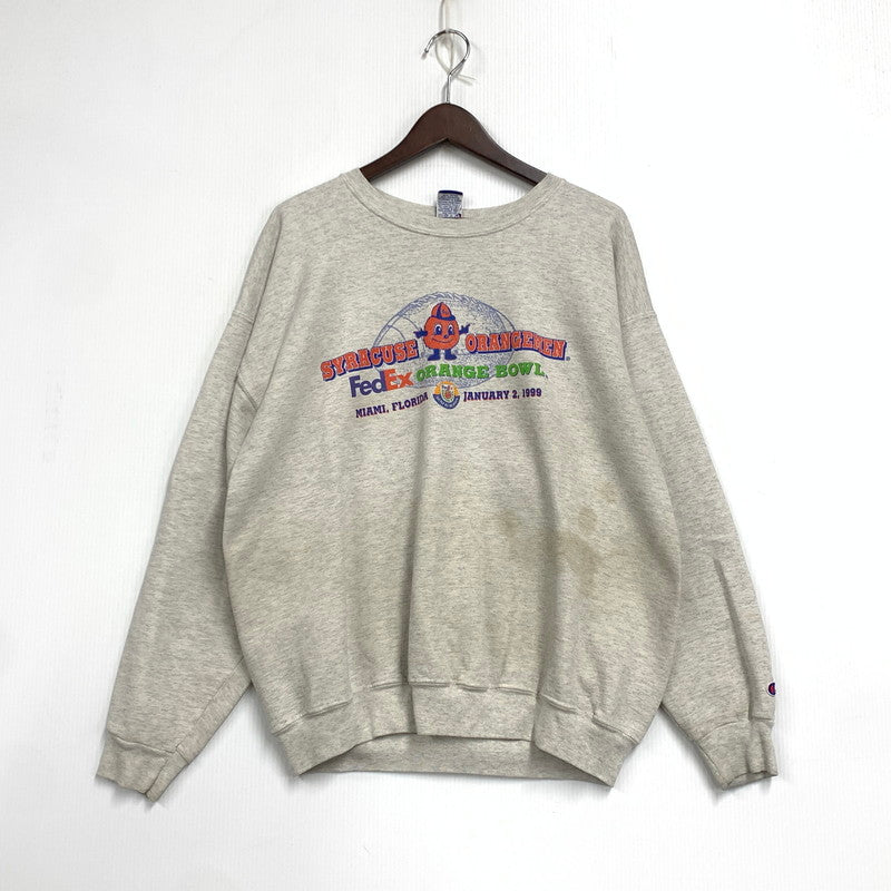 【現状渡し品】【メンズ】 CHAMPION チャンピオン メキシコ製 90’S FEDEX ORANGE BOWL SWEAT SHIRT オレンジボウル スウェット トップス 146-260801-yn-06-izu サイズ：L カラー：グレー 万代Net店