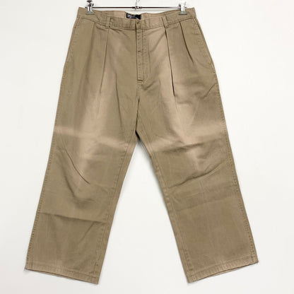 【中古品】【メンズ】 Polo by Ralph Lauren ポロバイラルフローレン USA製 90S 2-TUCK タック CHINO PANTS チノ パンツ ズボン ボトムス 157-260407-ya-03-izu サイズ：38×36 カラー：BEIGE 万代Net店