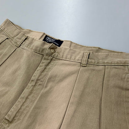 【中古品】【メンズ】 Polo by Ralph Lauren ポロバイラルフローレン USA製 90S 2-TUCK タック CHINO PANTS チノ パンツ ズボン ボトムス 157-260407-ya-03-izu サイズ：38×36 カラー：BEIGE 万代Net店